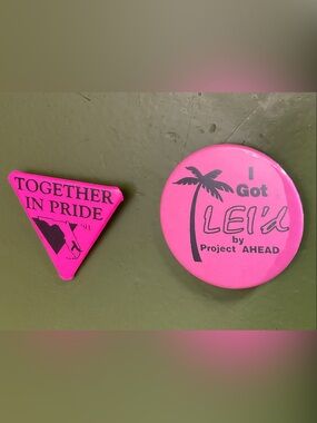 Pride buttons from 1991 LGBTQ